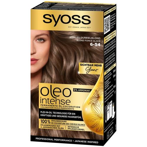 Syoss Oleo Intense Permanent Oil Hair Color Kit Επαγγελματική Μόνιμη Βαφή Μαλλιών για Εξαιρετική Κάλυψη & Έντονο Χρώμα που Διαρκεί, Χωρίς Αμμωνία 1 Τεμάχιο - 7-56 Ξανθό Σαντρέ Μόκα